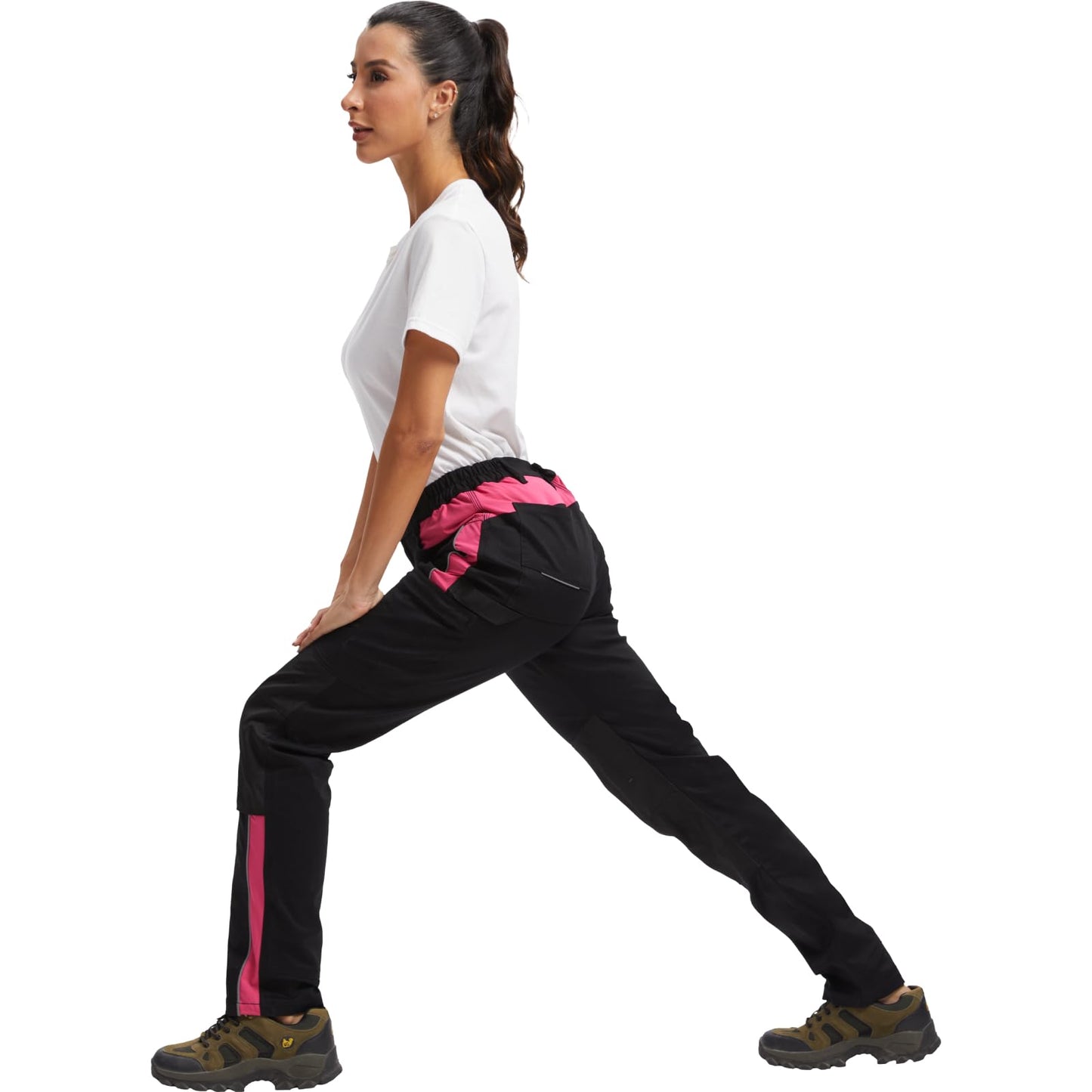 WORK IDEA Women's Work Trousers in Figure-Hugging Fit, Elastic and Lightweight, with Multiple Functional Pockets