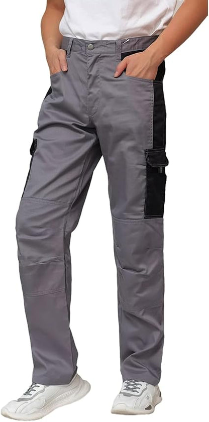 WORK IDEA Mens Work Trousers - Camouflage Trousers Mens Cargo Trousers with Inside Knee Pockets