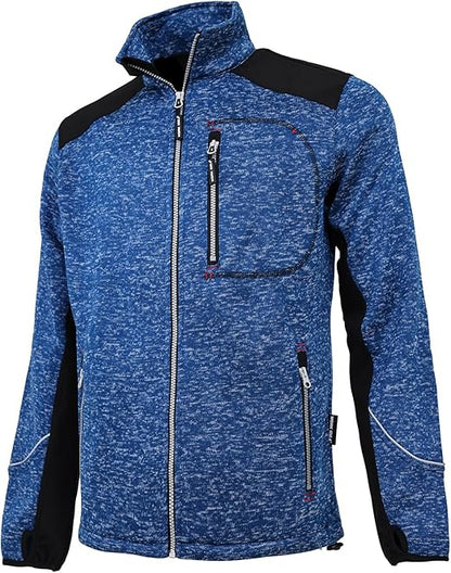 WORK IDEA Men's Knitted Fleece Jacket, Fleece Cardigan, Breathable Outdoor Fleece Jackets for Men, Warm and Lightweight Knitted Fleece Jacket with Zip