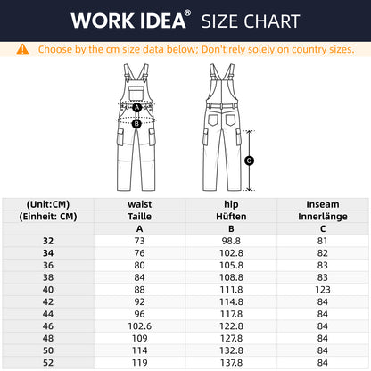 WORK IDEA Damen-Arbeitslatzhose mit guter Dehnbarkeit, vielen Taschen und teilweiser Verwendung von Cordura-Gewebe für erhöhte Abriebfestigkeit, geeignet für Verschiedene Arbeitsumgebungen