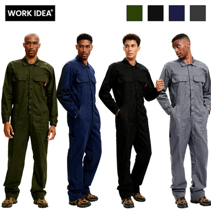 Vêtements de travail pour hommes WORK IDEA 100 % coton. Ce modèle à manches longues est confectionné en sergé résistant et dispose de multiples poches de rangement. Il convient aussi bien aux occasions décontractées qu'aux contextes professionnels.