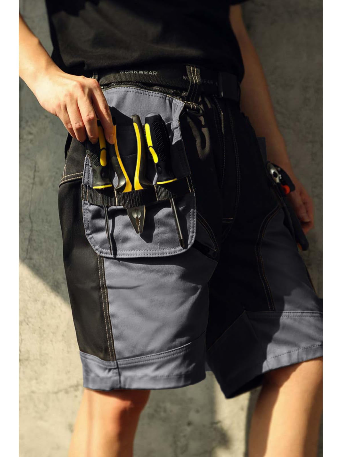 WORK IDEA Builder Work Shorts for Men - Durable Summer Combat Shorts - Multi Pocket Detachable Flight Pocket Shorts
