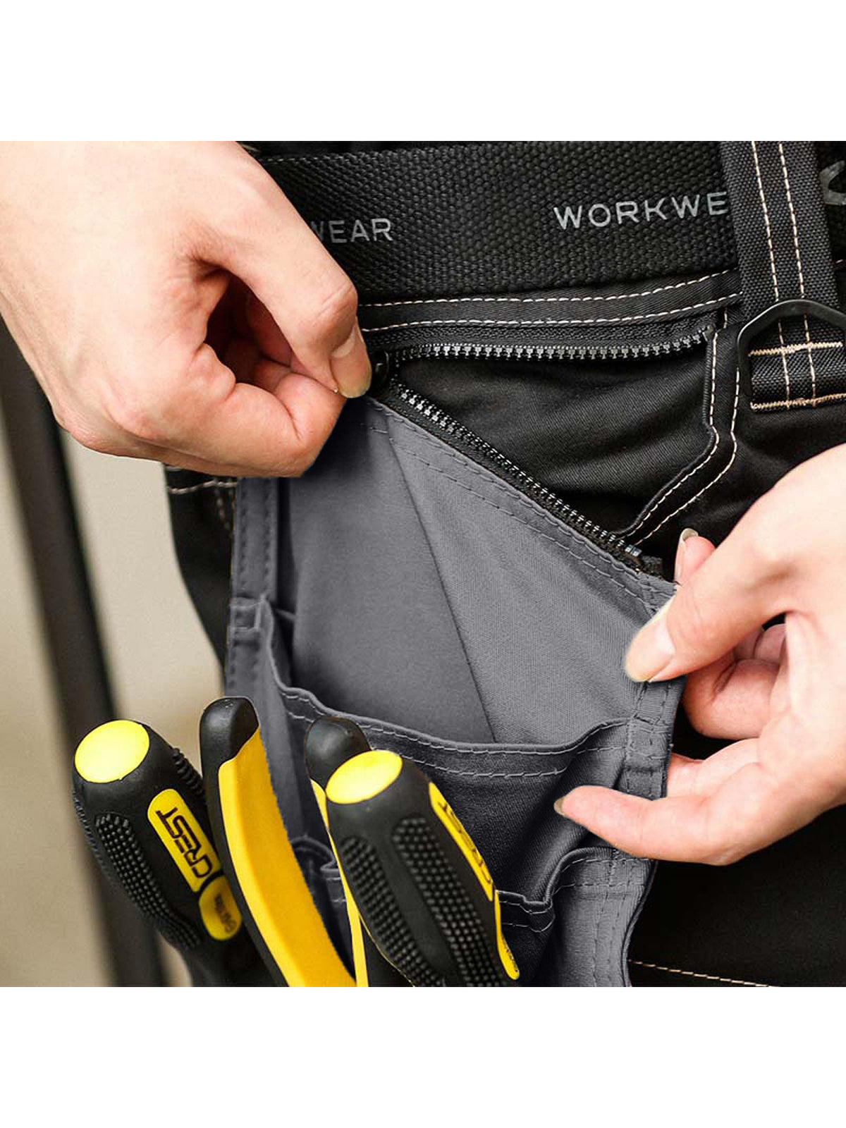 WORK IDEA Builder Work Shorts for Men - Durable Summer Combat Shorts - Multi Pocket Detachable Flight Pocket Shorts
