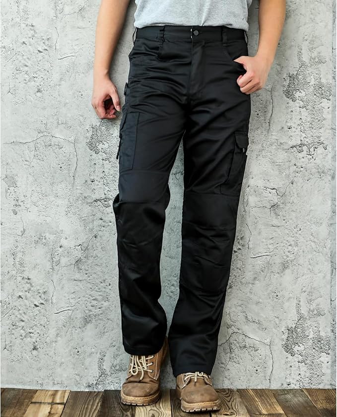 WORK IDEA Mens Work Trousers - Camouflage Trousers Mens Cargo Trousers with Inside Knee Pockets