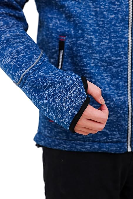 WORK IDEA Men's Knitted Fleece Jacket, Fleece Cardigan, Breathable Outdoor Fleece Jackets for Men, Warm and Lightweight Knitted Fleece Jacket with Zip