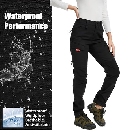 WORK IDEA Women's Hiking Trousers, Stretch Slim Fit, Water Resistant, Outdoor Hiking Trousers