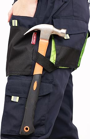 WORK IDEA Mens Work Trousers Oxford Knee Pockets Heavy Duty Canvas