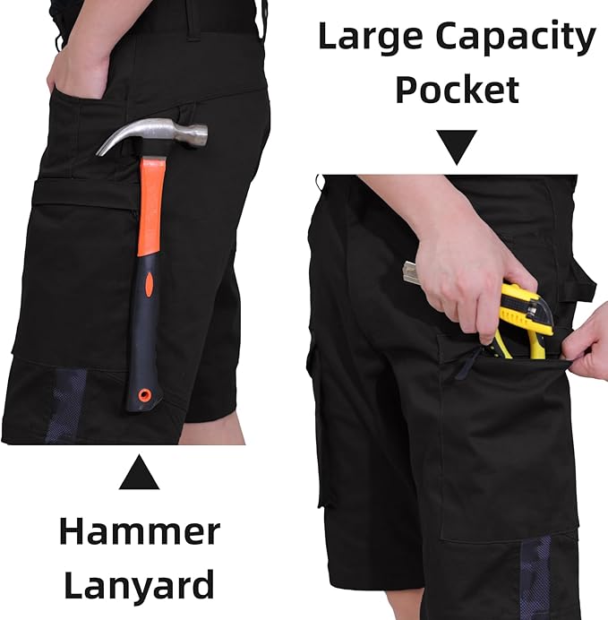 WORK IDEA Work Shorts for Men, High Quality Shorts for Men, Versatile Shorts with Pockets
