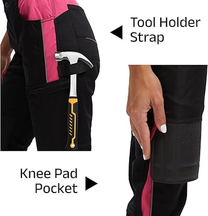 WORK IDEA Women's Work Trousers in Figure-Hugging Fit, Elastic and Lightweight, with Multiple Functional Pockets