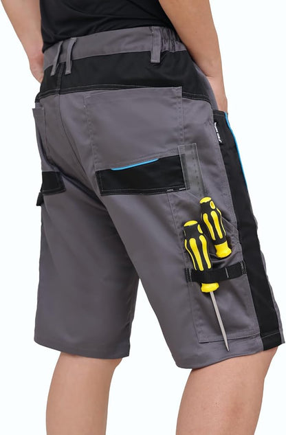 WORK IDEA Men's Stretch Work Shorts with Numerous Pockets and Tool Pockets