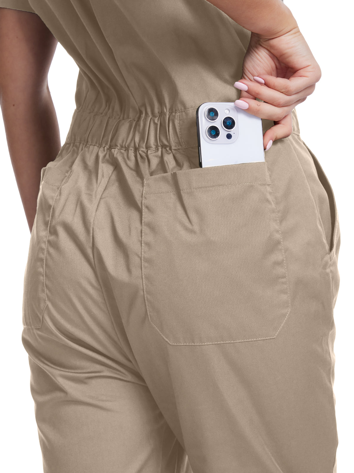 Combinaison de travail légère en coton à manches courtes pour femme WORK IDEA 