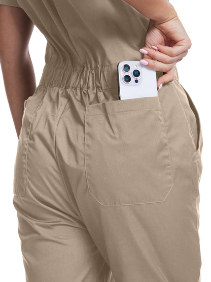 Combinaison de travail légère en coton à manches courtes pour femme WORK IDEA 