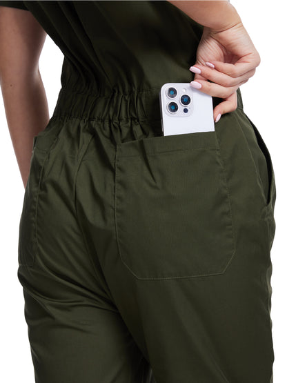 Combinaison de travail légère en coton à manches courtes pour femme WORK IDEA 