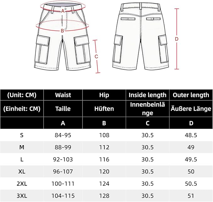 WORK IDEA Work Shorts for Men, High Quality Shorts for Men, Versatile Shorts with Pockets