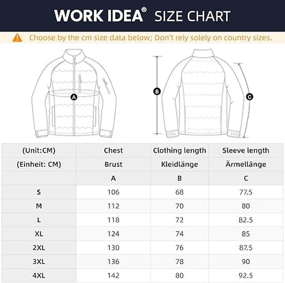 WORK IDEA Hybrid Waterproof Thermal Insulation Running Men's Jacket for Outdoor and Running with Contrast Colours