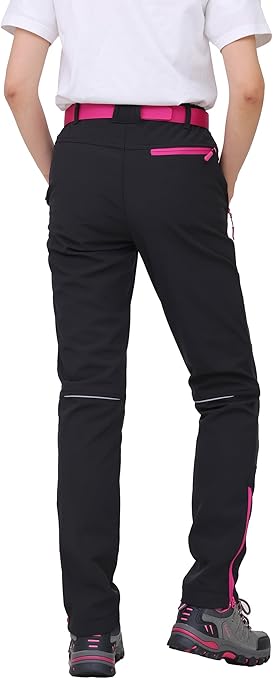 WORK IDEA Women's Outdoor Trousers for Demanding Hikes, Waterproof Material, Elastic Fit, Winter Warmth, Contrast Colour Zippers and More