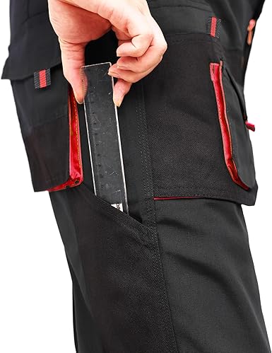 WORK IDEA Mens Work Trousers Oxford Knee Pockets Heavy Duty Canvas