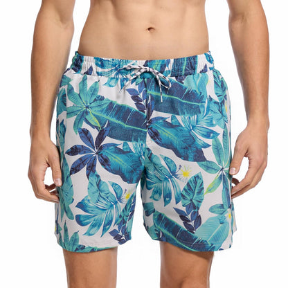 WORK IDEA Men's Quick-Drying Swimming Trunks with Print 100% Polyester - Summer Beach Board Shorts