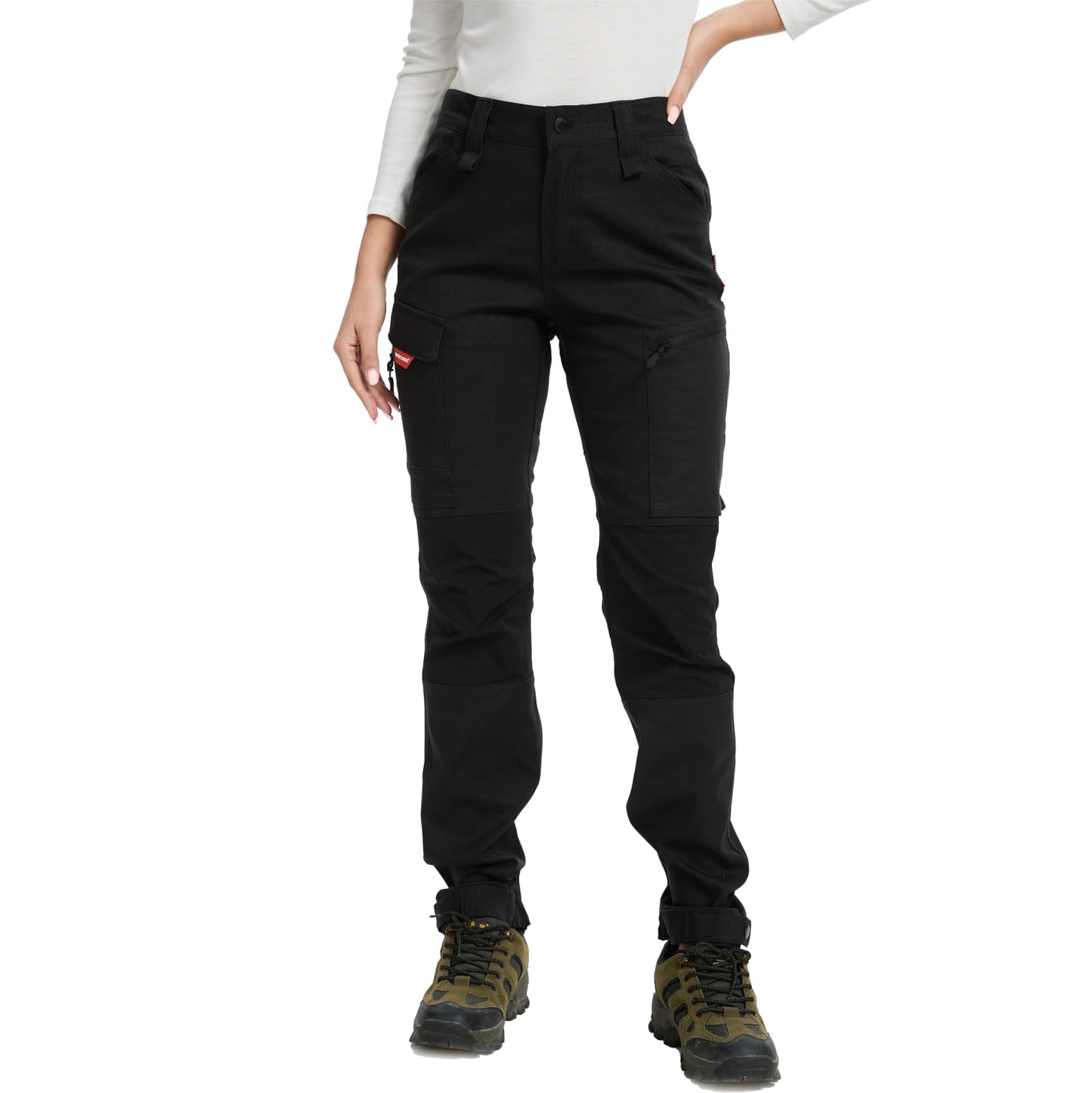 WORK IDEA Women's Hiking Trousers, Stretch Slim Fit, Water Resistant, for Outdoor Activities