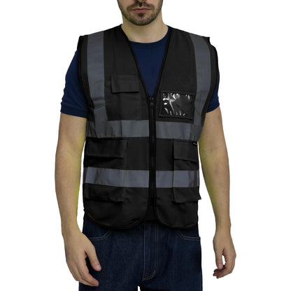 WORK IDEA Reflective Vest Car Reflective Vest with Multiple Pockets Safety Vest