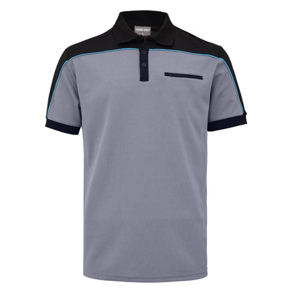 Work Idea Men's Short-Sleeved Polo Shirt with Contrast Colours, Functional Work Shirt for Work, Workshop and Leisure