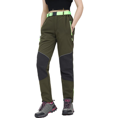 WORK IDEA Women's Outdoor Trousers for Demanding Hikes, Waterproof Material, Elastic Fit, Winter Warmth, Contrast Colour Zippers and More