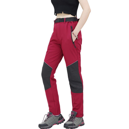 WORK IDEA Women's Outdoor Trousers for Demanding Hikes, Waterproof Material, Elastic Fit, Winter Warmth, Contrast Colour Zippers and More
