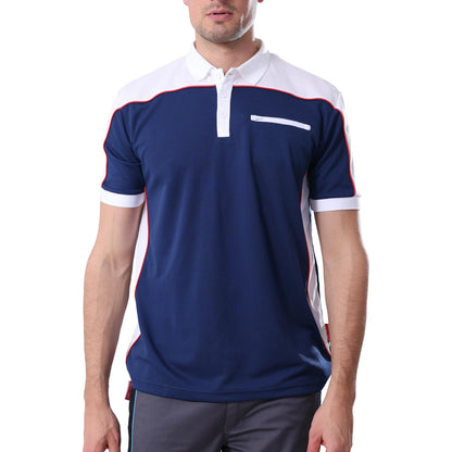 Work Idea Men's Short-Sleeved Polo Shirt with Contrast Colours, Functional Work Shirt for Work, Workshop and Leisure