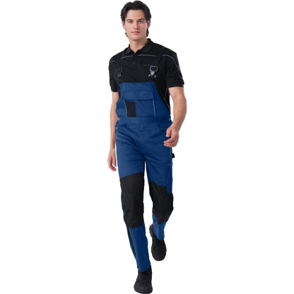 WORK IDEA Mens Stretch Work Dungarees with Multiple Pockets and Tool Pockets