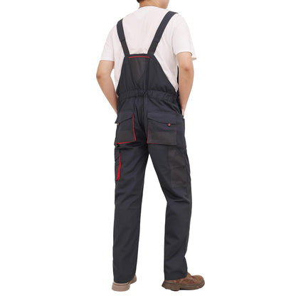 WORK IDEA Mens Work Dungarees Oxford Knee Pockets Durable Canvas