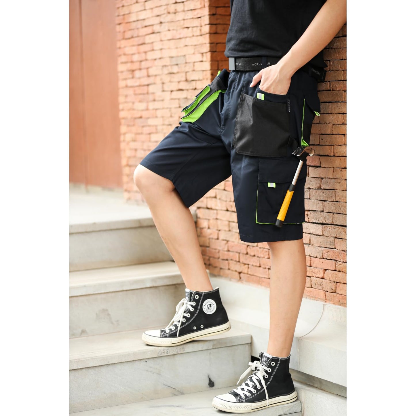 WORK IDEA Short Men's Work Shorts Multi Pocket Men's Cargo Trousers for Summer