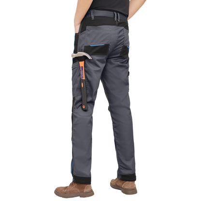 WORK IDEA Men's Stretch Work Trousers with Multiple Pockets and Tool Pockets