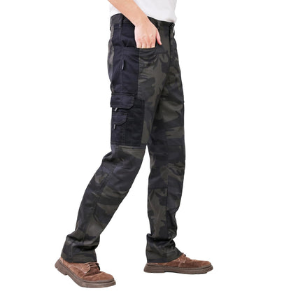 WORK IDEA Mens Work Trousers - Camouflage Trousers Mens Cargo Trousers with Inside Knee Pockets