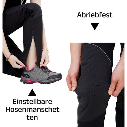 WORK IDEA Women's Outdoor Trousers for Demanding Hikes, Waterproof Material, Elastic Fit, Winter Warmth, Contrast Colour Zippers and More
