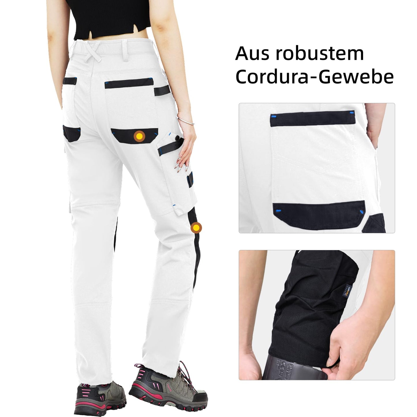 WORK IDEA Women's Slim-Fit Stretch Work Trousers: Cordura Fabric in Critical Areas, Heavy Duty, Elegant, Suitable for Highest Demands