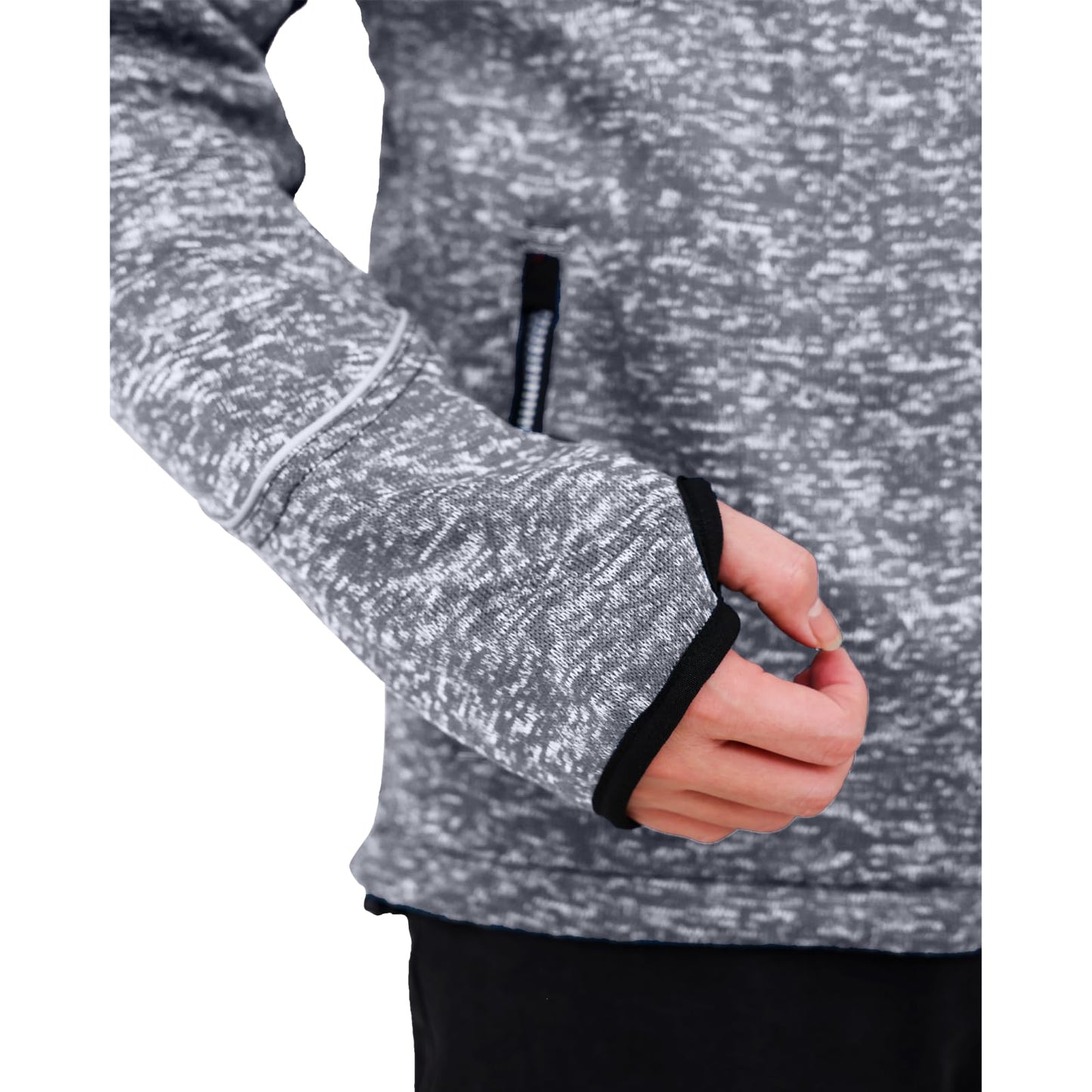WORK IDEA Men's Knitted Fleece Jacket, Fleece Cardigan, Breathable Outdoor Fleece Jackets for Men, Warm and Lightweight Knitted Fleece Jacket with Zip