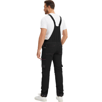 WORK IDEA Mens Work Dungarees with Good Stretch, Many Pockets and Partial Use of Cordura Fabric for Increased Abrasion Resistance, Suitable for Various Work Environments