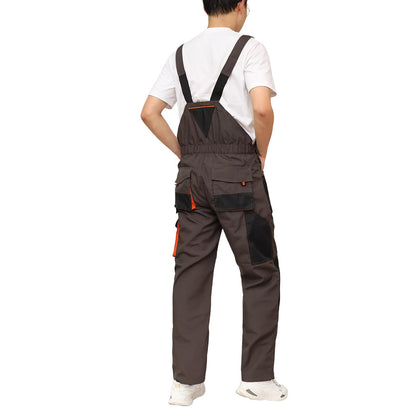 WORK IDEA Mens Work Dungarees Oxford Knee Pockets Durable Canvas