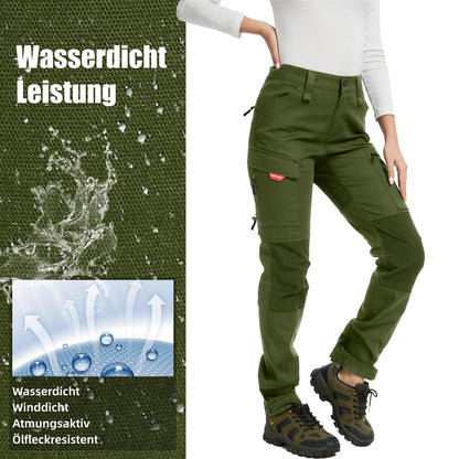 WORK IDEA Women's Hiking Trousers, Stretch Slim Fit, Water Resistant, for Outdoor Activities