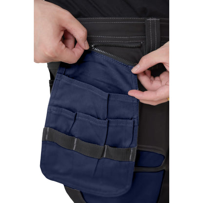 WORK IDEA Men's Work Trousers, Trousers with Multifunctional Pockets, Trousers with Removable Flight Pockets, Oxford Knee Pockets, Cotton Stretch Trousers