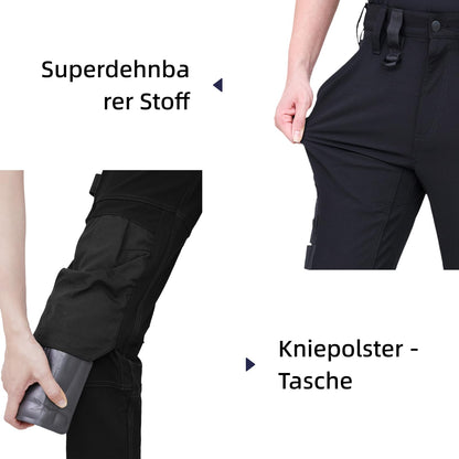 WORK IDEA Men's Slim-Fit Stretch Work Trousers: Corduroy on Critical Fabric Areas, Durable Elegance for the Highest Demands