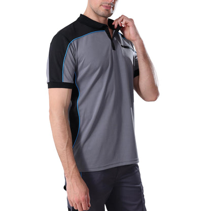 Work Idea Men's Short-Sleeved Polo Shirt with Contrast Colours, Functional Work Shirt for Work, Workshop and Leisure