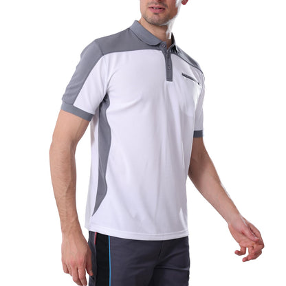 Work Idea Men's Short-Sleeved Polo Shirt with Contrast Colours, Functional Work Shirt for Work, Workshop and Leisure