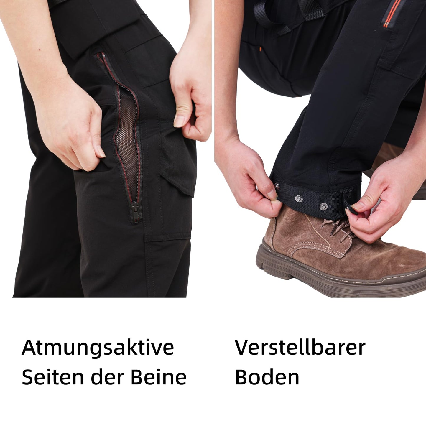 WORK IDEA Men's Slim-Fit Stretch Work Trousers: Corduroy on Critical Fabric Areas, Durable Elegance for the Highest Demands