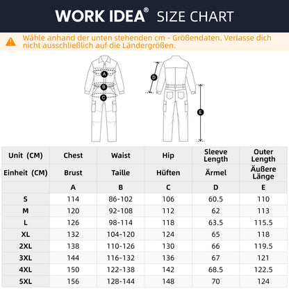 WORK IDEA Men's Cotton Overalls & Work Overalls - Blaumann Workwear for Workshop, Mechanics, Construction & Crafts