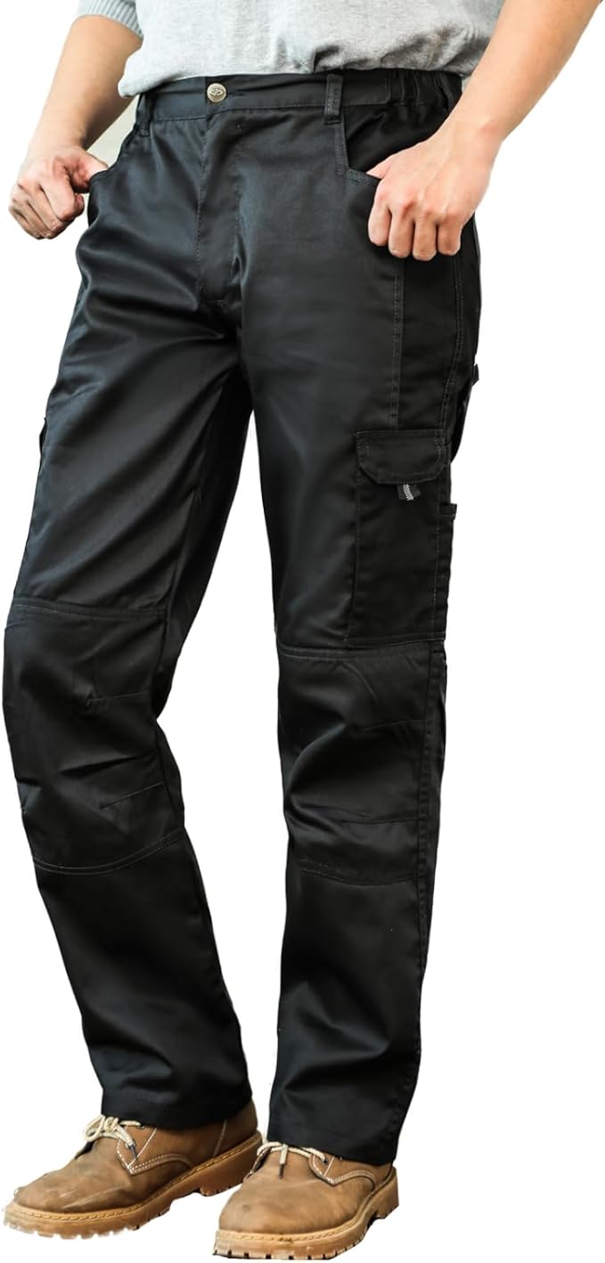 WORK IDEA Mens Work Trousers - Camouflage Trousers Mens Cargo Trousers with Inside Knee Pockets