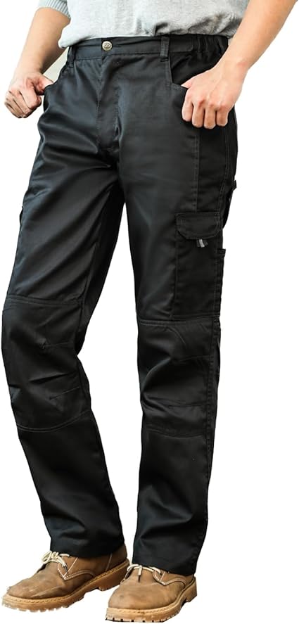 WORK IDEA Mens Work Trousers - Camouflage Trousers Mens Cargo Trousers with Inside Knee Pockets